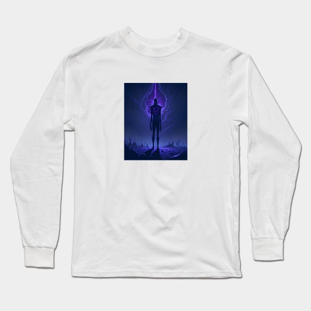 Enderman in Eerie Landscape Fan Art Long Sleeve T-Shirt by onsyourtee